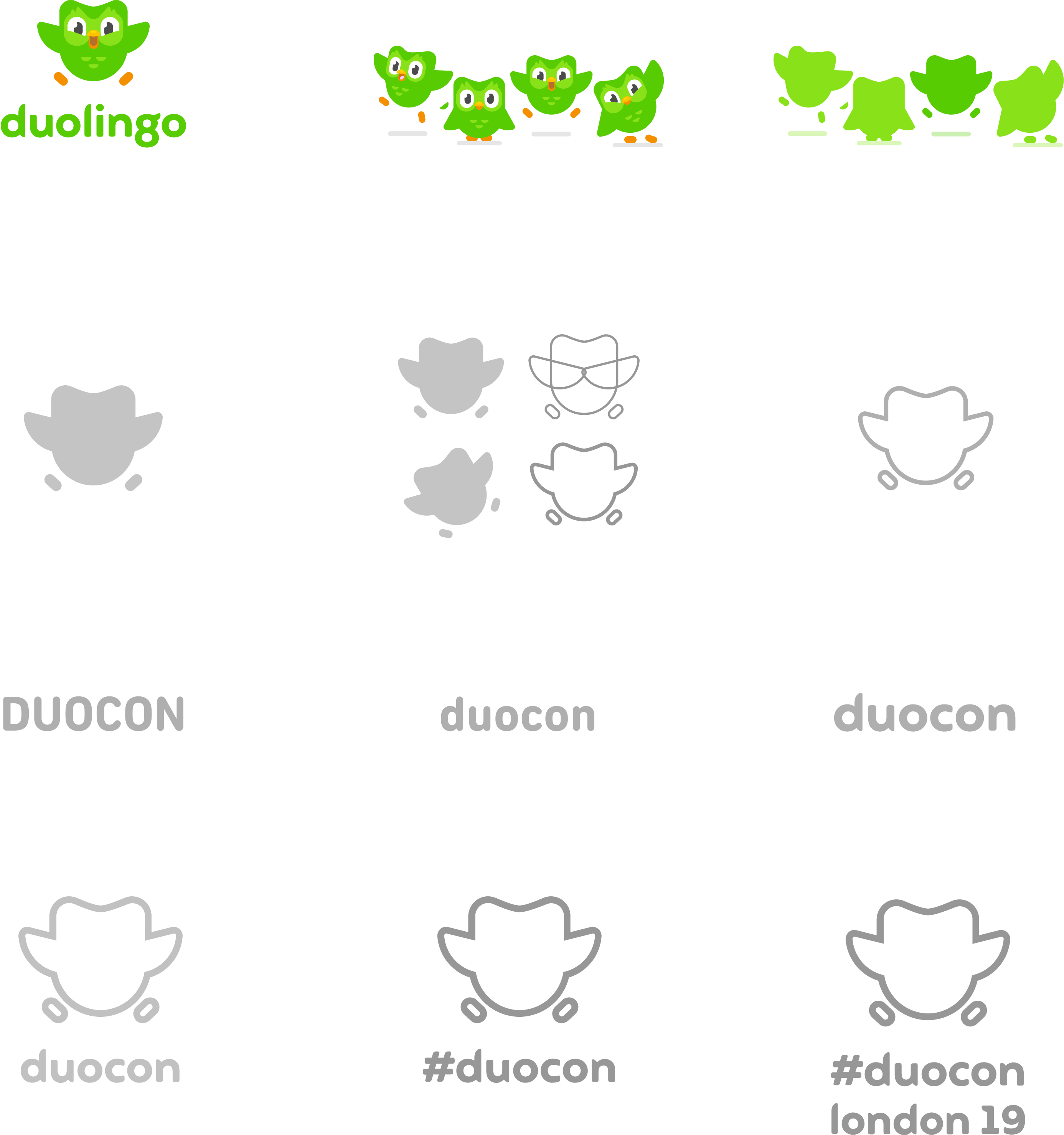 Getting from the Duolingo logo to the Duocon logo