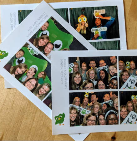 Photo booth prints with props