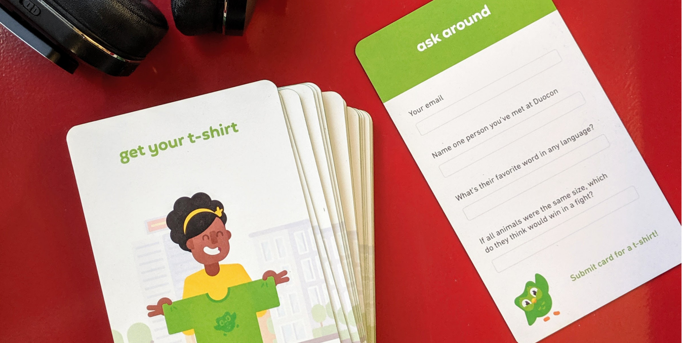 Get your t-shirt card, front and back