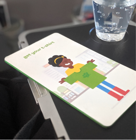 Get your t-shirt card on a table