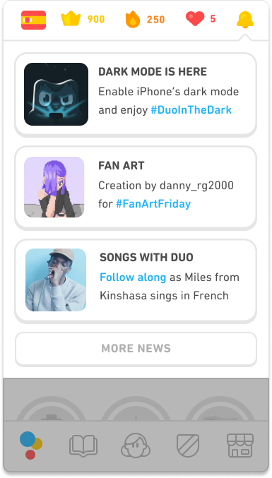 Dropdown with three latest items